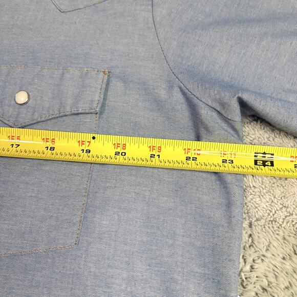 Saddle King Western Men's Pearl Snap Short Sleeve Sz L 16 - 16 1/2 (faded tag) - Picture 6 of 9